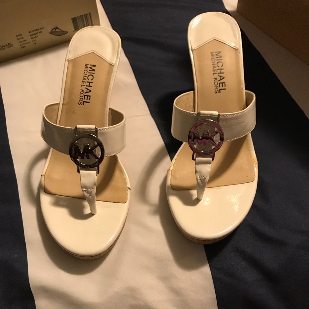Michael Kors White Wedges